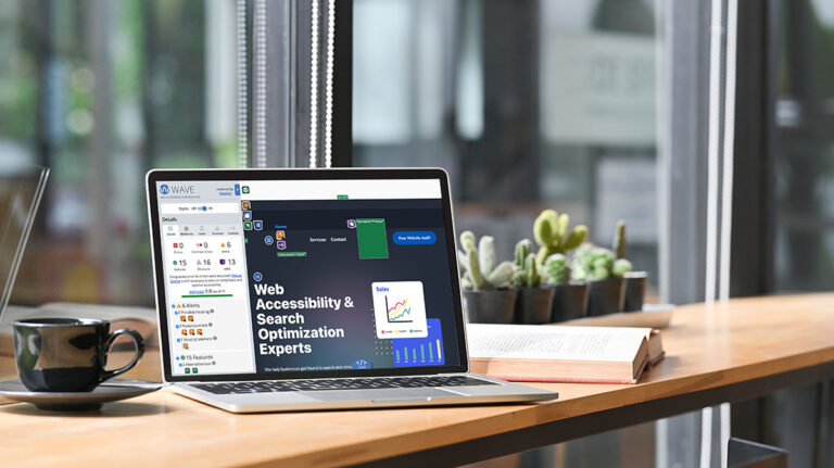 laptop computer running accessibility tools