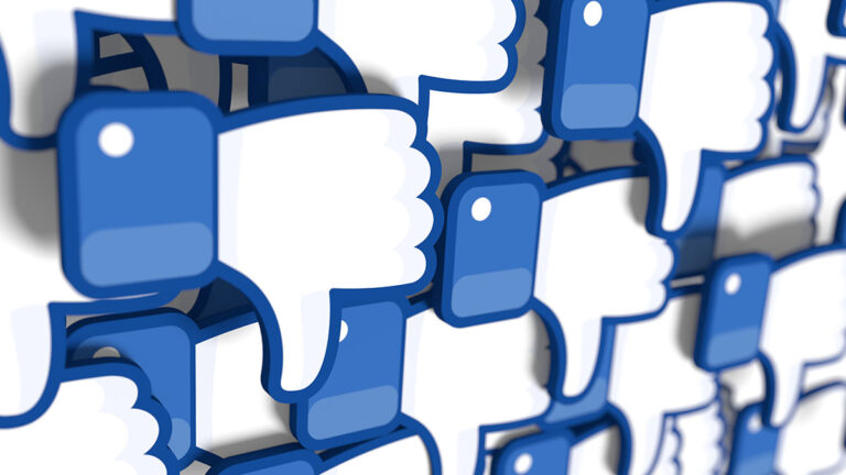 A bunch of thumbs down icons that look similar to Facebook's thumbs down icon.